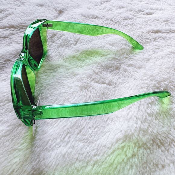 Cerise Bright Green Mirrored Sunglasses - Picture 10 of 15